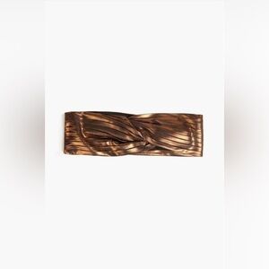 Eugenia Kim Azra Twisted Metallic Twill Bronze Turban Headband